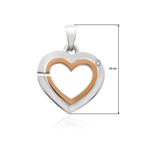 Підвіс зі срібла і золота «Серце»