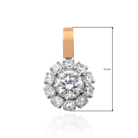 Серебряная подвеска с золотом «Ромашка»