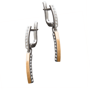 Оригінальні сережки «Раміна», камінь - фіаніт