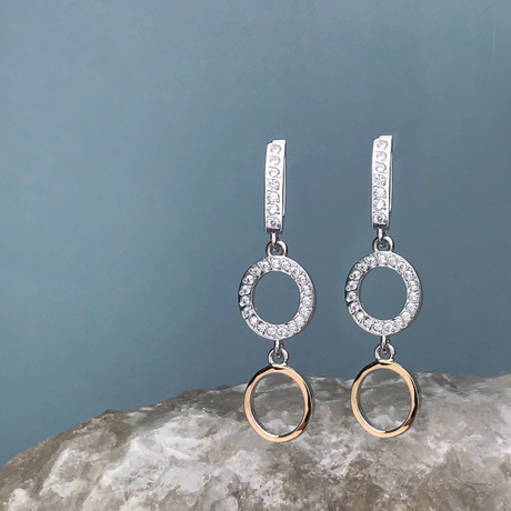 Вишукані сережки з фіанітами «Бразилія»