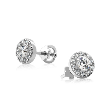 Серебряные серьги «Роли» с фианитами Серебряные серьги «Роли» с фианитами