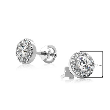 Серебряные серьги «Роли» с фианитами Серебряные серьги «Роли» с фианитами