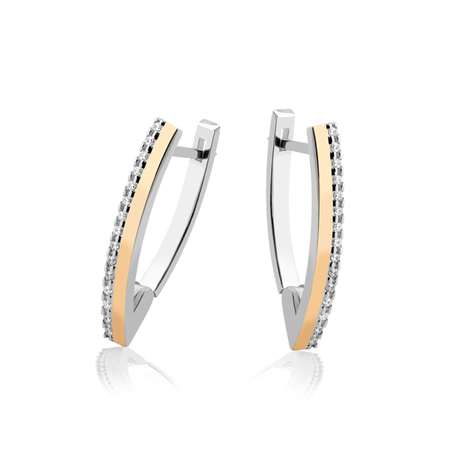 Серьги «Марсель» с белыми цирконами