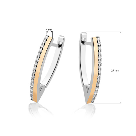 Серьги «Марсель» с белыми цирконами