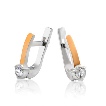 Сережки «Пуат'є» з золотими вставками