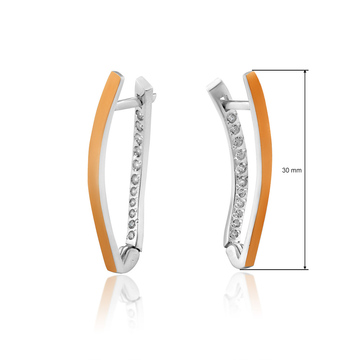 Сережки з фіанітами і золотими вставками