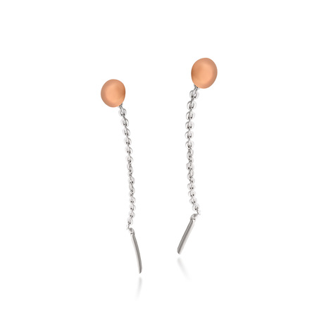 Серебреные серьги-подвески с золотом