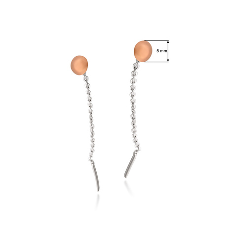 Серебреные серьги-подвески с золотом