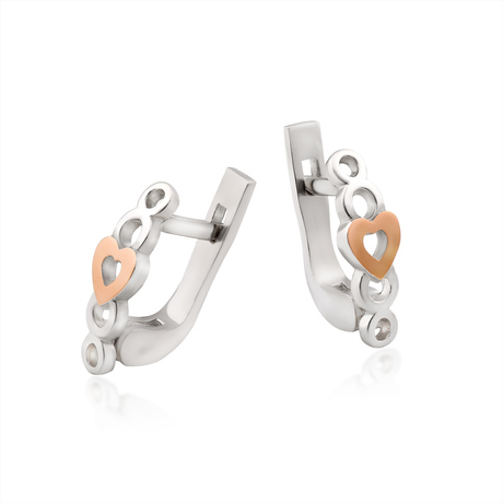 Срібні сережки із золотою пластиною «Романтика»