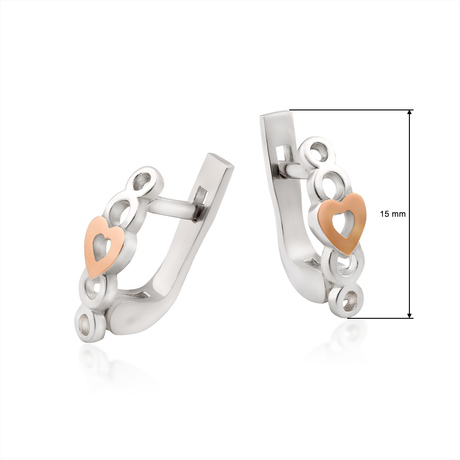 Срібні сережки із золотою пластиною «Романтика»