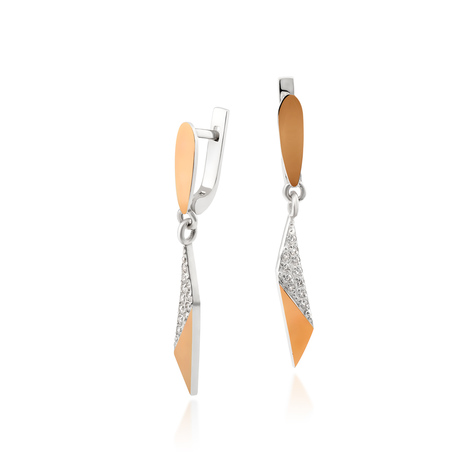 Сережки зі срібла та золота «Віола»