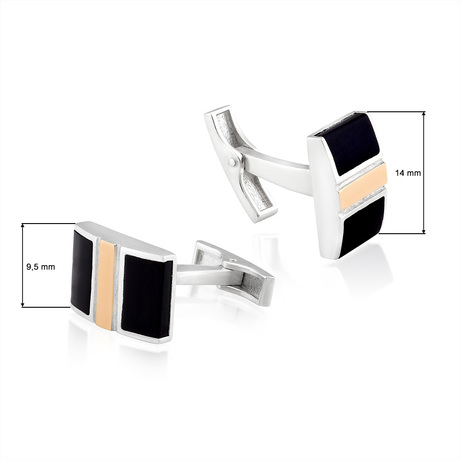 Мужские запонки с ониксом